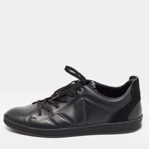 Louis Vuitton Black Leather Low Top Sneakers Size 42.5 