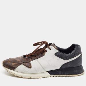 Louis Vuitton Brown/Grey Monogram Canvas Run Away Sneakers Size 46