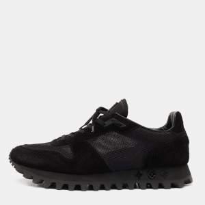 Louis Vuitton Black Suede And Mesh Runner Low Top Sneakers Size 42