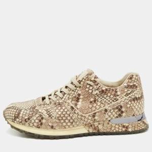 Louis Vuitton Beige/Brown Python Low Top Sneakers Size 41