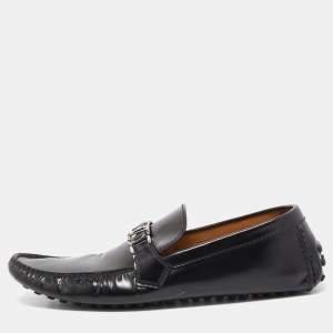 Louis Vuitton Black Leather Hockenheim Loafers Size 44