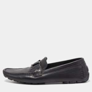 Louis Vuitton Black Leather Monte Carlo Loafers Size 41.5