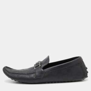 Louis Vuitton Black Damier Infini Leather Hockenheim Slip On Loafers Size 42