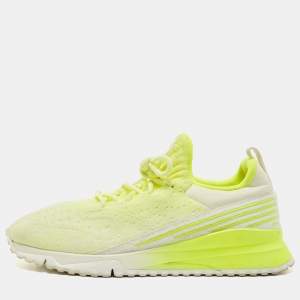 Louis Vuitton Neon Yellow Knit Fabric V.N.R Sneakers Size 42.5