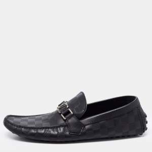 Louis Vuitton Black Leather Hockehneim Loafers Size 43