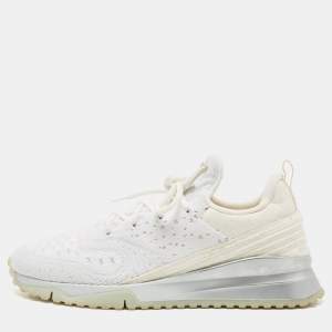 Louis Vuitton White Knit Fabric V.N.R Sneakers Size 42