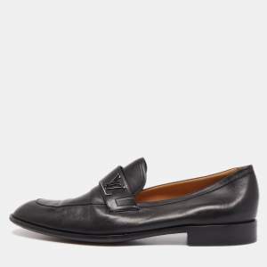 Louis Vuitton Black Leather Saint Germain Loafers Size 46