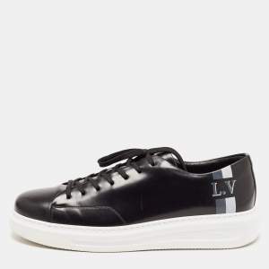 Louis Vuitton Black Leather Beverly Hills Sneakers Size 44
