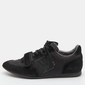 Louis Vuitton Black Suede and Mesh Trainers Low Top Sneakers Size 40