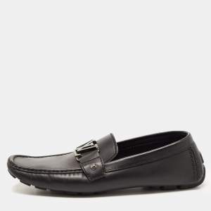 Louis Vuitton Black Leather Monte Carlo Loafers Size 43