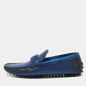 Louis Vuitton Ombre Blue Leather Hockenheim Slip On Loafers Size 41