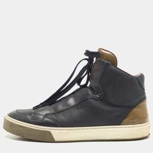 Louis Vuitton Two Tone Leather and Damier Patent High Top Sneakers Size 41.5