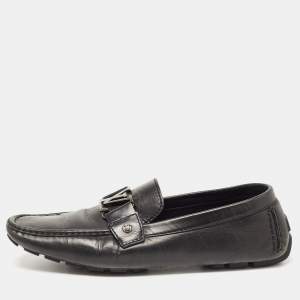 Louis Vuitton Black Leather Monte Carlo Loafers Size 43
