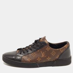 Louis Vuitton Brown Monogram Canvas and Leather Match Up Sneakers Size 42.5