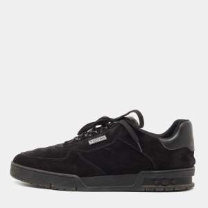 Louis Vuitton Black Suede LV Trainer Sneakers Size 44