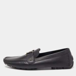 Louis Vuitton Black Leather Monte Carlo Loafers Size 42.5