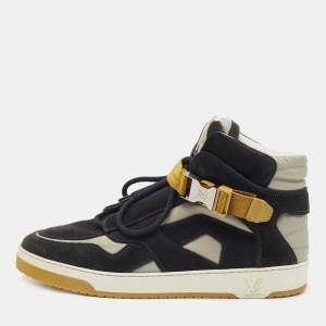 Louis Vuitton Two Tone Suede and Nylon High Top Sneakers Size 40