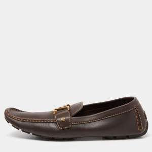 Louis Vuitton Brown Leather Monte Carlo Loafers  Size 45.5