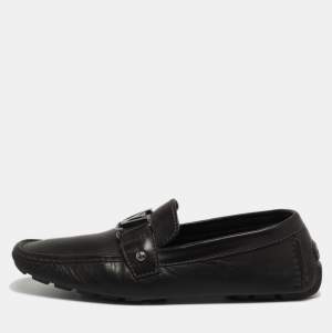 Louis Vuitton Black Leather Monte Carlo Loafers Size 43