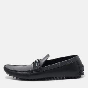 Louis Vuitton Black Leather Hockenheim Loafers Size 43.5 