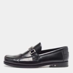 Louis Vuitton Black Leather Hockenheim Loafers Size 41.5