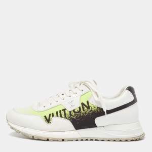 Louis Vuitton Tricolor Leather and Printed Fabric Run Away Sneakers Size 42.5 