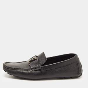 Louis Vuitton Black Leather Monte Carlo Loafers Size 40