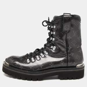 Louis Vuitton Grey Monogram Canvas Outland Ankle Boots Size 44