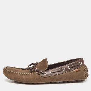 Louis Vuitton Brown Suede and Leather Arizona Loafers Size 43