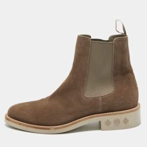 Louis Vuitton Brown Suede LV Flex Chelsea Boots Size 44