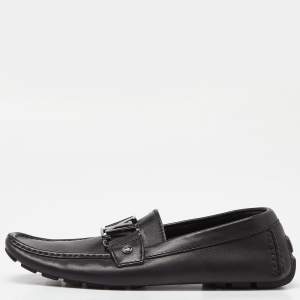 Louis Vuitton Black Leather Monte Carlo Loafers Size 40