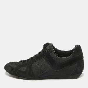 Louis Vuitton Black Petit Damier Canvas and Suede Vibes Sneakers Size 41.5