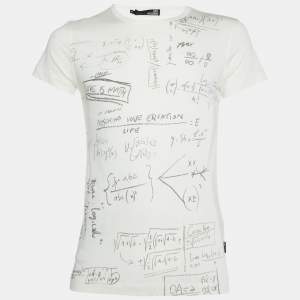Love Moschino Ivory Math Scribble Print Cotton Crew Neck T-Shirt M