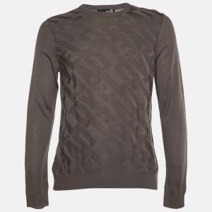 Love Moschino Brown Love Pattern Wool Knit Sweater L