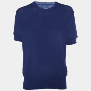 Maison Martin Margiela Navy Blue Wool Knit Crewneck T-Shirt XL