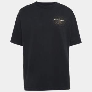 Maison Martin Margiela Black Printed Cotton Crew Neck T-Shirt XL