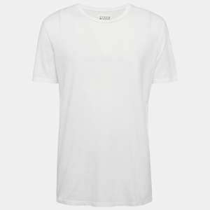 Maison Martin Margiela White Jersey Crewneck T-Shirt XL