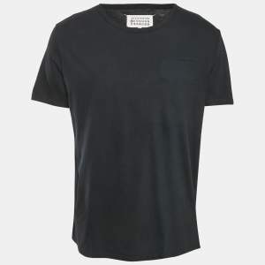 Maison Martin Margiela Black Cotton Knit Crew Neck T-Shirt XL
