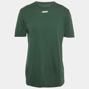 Pre Owned Maison Martin Margiela Green Jersey Crewneck T-Shirt S