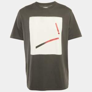 مملوكة مسبقًا Maison Martin Margiela Grey Printed Crew Neck T-Shirt M