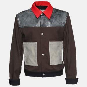 Maison Martin Margiela Brown Textured Plastic Paneled Jacket XXL