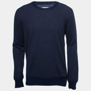 Maison Martin Margiela Navy Blue Wool Crew Neck Sweater L