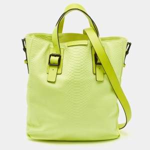Marc by Marc Jacobs Green Python Embossed Leather Shopper Tote