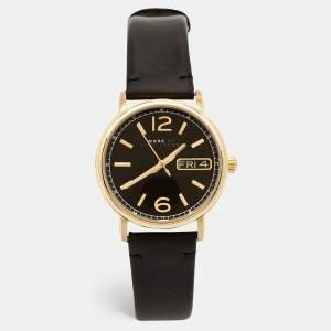 Marc by Marc Jacobs Gold Plated Stainless Steel Leather MBM8651 Unisex Wristwatch 38 mm