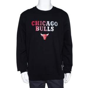 Marcelo Burlon X NBA Black Chicago Bulls Print Cotton Sweatshirt L