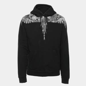 Marcelo Burlon Black Wings Printed Cotton Knit Hoodie S