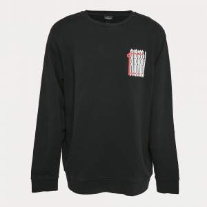 Marcelo Burlon Black Printed Cotton Sweatshirt XL