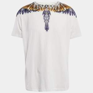 Marcelo Burlon White Hawaiian Wings Print Cotton Crew Neck T-Shirt XL
