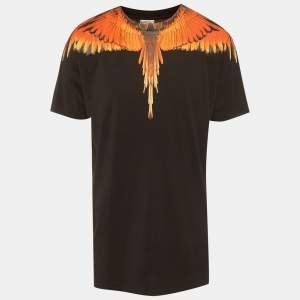 مملوكة مسبقًا Marcelo Burlon Black Icon Wings Print Cotton T-Shirt M
