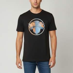 مملوكة مسبقًا Marcelo Burlon x NBA Black NY Knicks Graphic Jersey Mesh Trim T-Shirt L